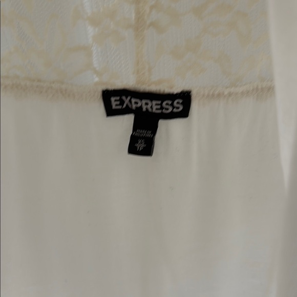 Express Cream Pleated Embellished Blouse - Picture 6 of 7
